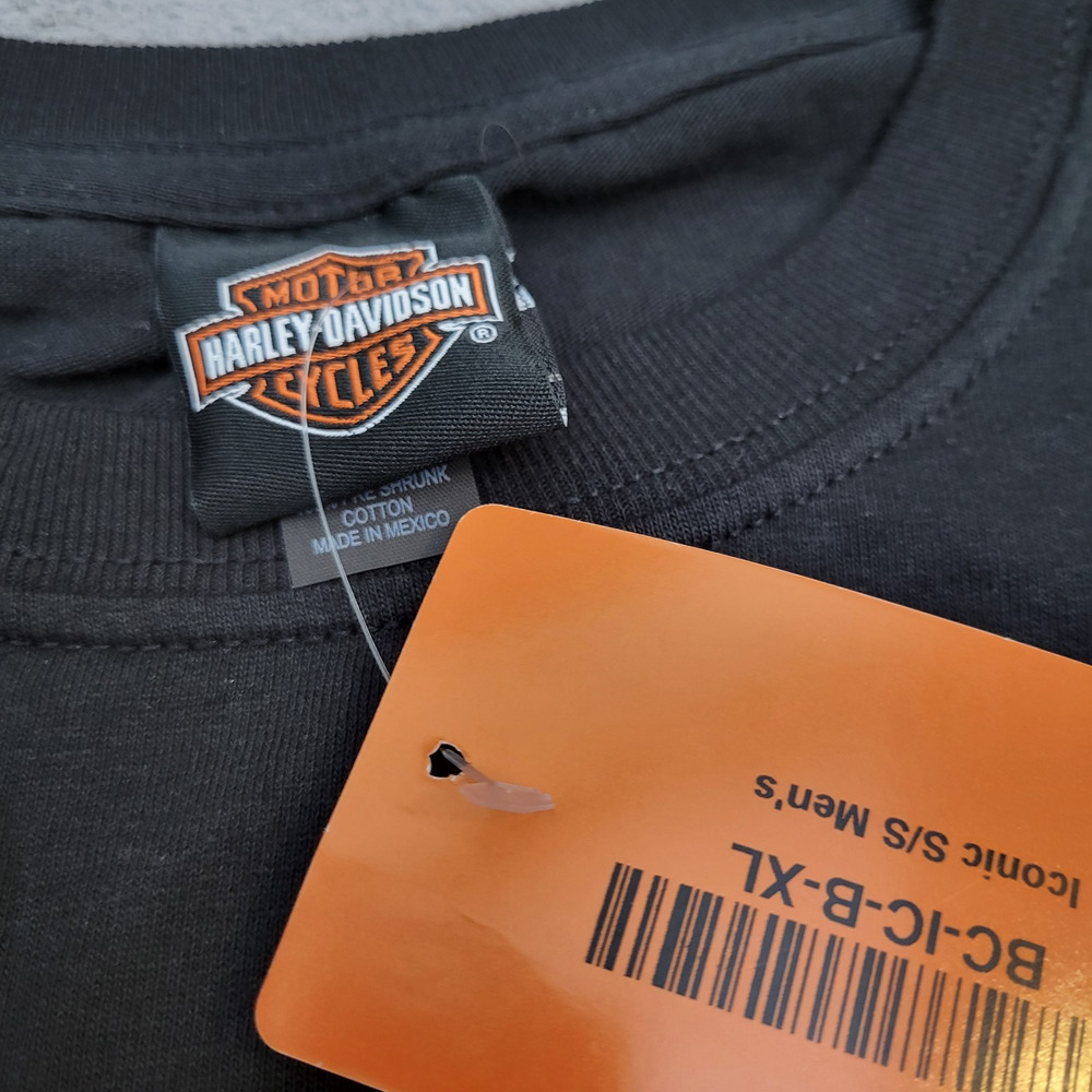 HARLEY DAVIDSON Shirt XL Black Orange Daytona FL Teddy Morse ColorBlock Logo New - Picture 8 of 10